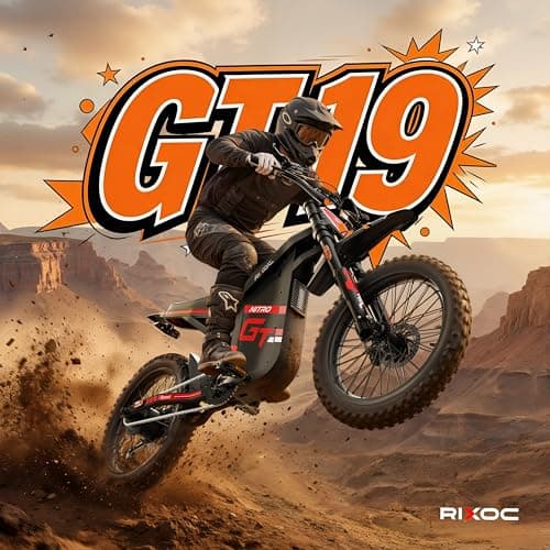 RIXOC GT19 Electric Dirt Bike for Teens & Adults, 3000W Electric Motorcycle, 52V 31.2Ah Removable Battery, 39MPH Top Speed, Hydraulic Brakes, 19" Fat Tire All-Terrain Mountain Off-Road EBike, Red - Thumbnail 4