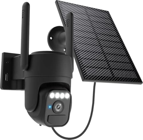 3-Link Solar Camera Outdoor Wireless, Wi-Fi Security Cameras for Home, 360° View, Two-Way Talk, Auto Tracking, Light Alarm, Color Night Vision - Image 1