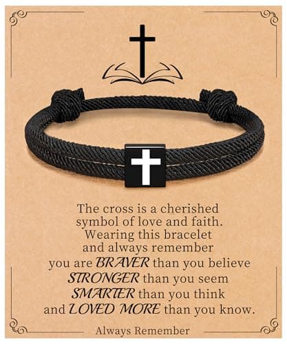 Sistble Easter Christian Gifts for Women, EasterGifts for Teen Girls Braided Cross Bracelet for Women Confirmation Gifts Psalm Bible Verse Religious Catholic First Communion Gifts Stocking Stuffers - Image 1