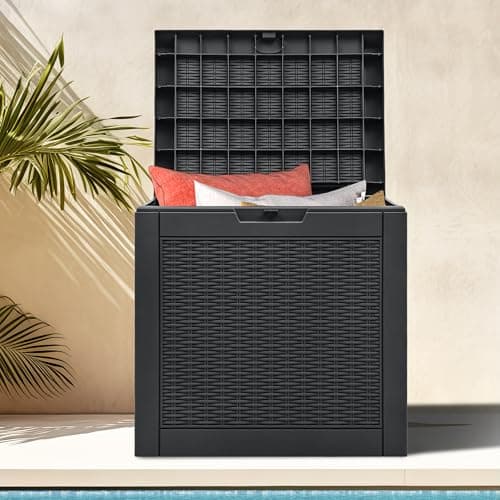 DWVO 32 Gallon Resin Storage Box, Indoor Outdoor Deck Box for Package Delivery, Patio Cushions, Gardening Tools, Lockable, Waterproof - Image 1