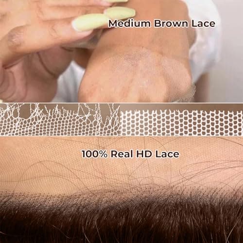 FFEGG 2x6 Skinlike Real HD Lace Closure Chocolate Brown Human Hair Wig 0.095mm Ultra-thin HD Lace 15A Brazilian Body Wave Virgin Human Hair Lace Closure Wigs For Black Women (26 Inch) - Thumbnail 2