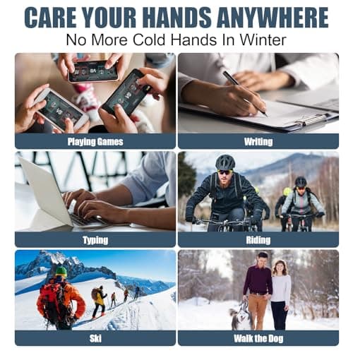 Heated Gloves for Men Women, Rechargeable Full & Half Hands Electric Gloves Heated Fingerless Touchscreen Gloves Heated Winter Hand Warmer for Work Cycling Skiing Outdoor Snow (Large) - Thumbnail 3