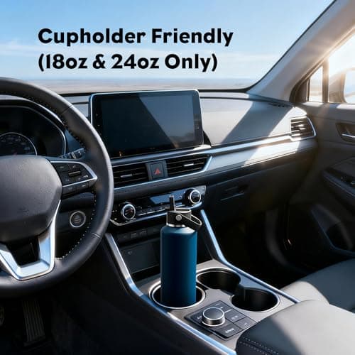 POWCAN 24 oz Water Bottle Insulated: BPA-Free, Leakproof Lid with Straw, Lightweight, Flex Cap, Stainless Steel Insulated Flask for Office, Men, Gym, Commute, Worker, Walking, Cycling (Indigo Blue) - Thumbnail 5