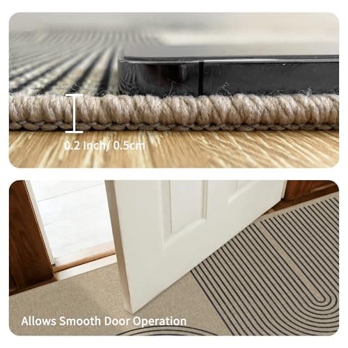 Arvenchy Easy Jute Rug 5x7: Indoor Outdoor Natural Boho Area Rugs for Living Room Patio Washable - Farmhouse Neutral Contemporary Carpet Mat for Entryway Bedroom Kitchen Backyard Sunroom Non Slip - Thumbnail 2