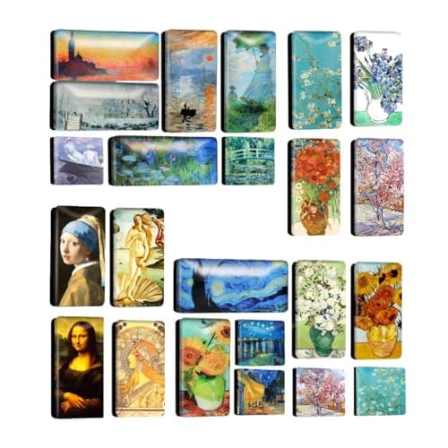 Claud Monet Art Magnets for Fridge, Artistic Decor for Refrigerator Whiteboard Office Kitchen Locker, Decorative Gift for Artwork Lovers (23, Small（2 * 1）) - Image 1