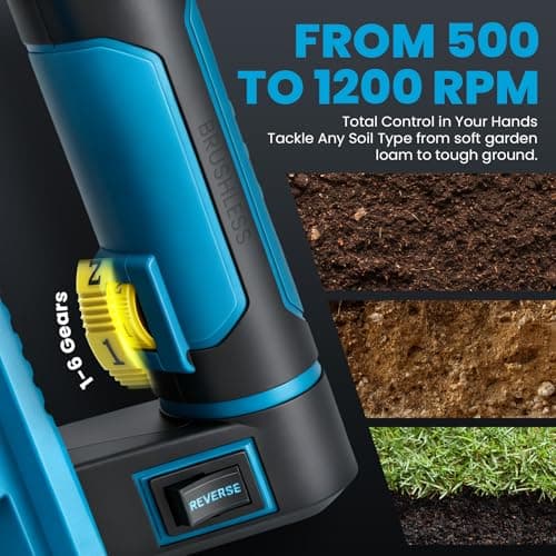 NEWTRY 1200W Electric Post Hole Digger Cordless Earth Auger with Reverse Function 6” x 31.5” Drill Bit Adjustable Speed Power Digging Machine for Farming Landscaping Construction Gardening - Thumbnail 3