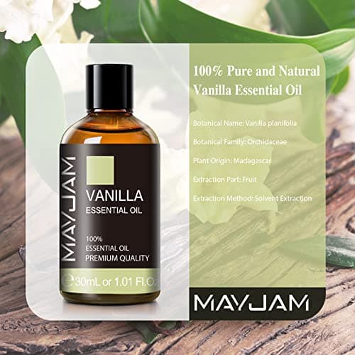 Vanilla Essential Oil 30ml/1.01fl.oz, MAYJAM Premium Vanilla Oils for Aromatherapy, Diffuser, Soap Making, Candle Making, Long Lasting Scents - Thumbnail 3