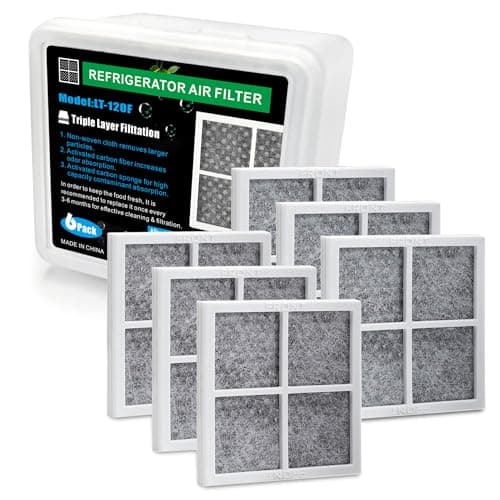 LT120F Refrigerator Air Filter Replacement for LG LT120F Kenmore Elite 46-9918, 469918, 9918, Compatible with ADQ73214402,ADQ73214403, ADQ73214404, ADQ73334008，LRFDS3016S， 6 Pack - Image 1