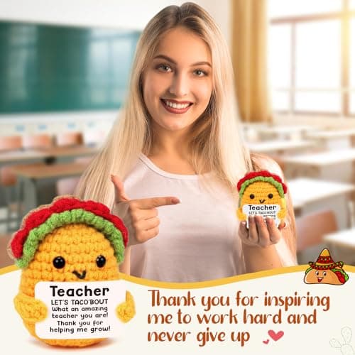 Teacher Easter Basket Stuffers Teacher Appreciation Gifts Thank You Going Away Farewell Gifts for Women Get Well Birthday Valetines Gift for Teachers End of Year Teacher Gift Bag Positive Taco Crochet - Thumbnail 2