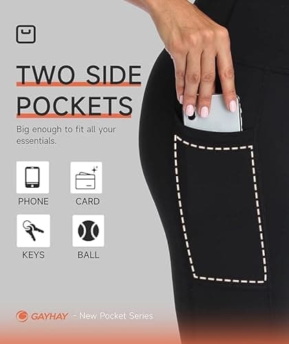 GAYHAY High Waisted Leggings with Pockets for Women - Buttery Soft Yoga Pants for Gym Workout, Athletic Running Brown - Thumbnail 5