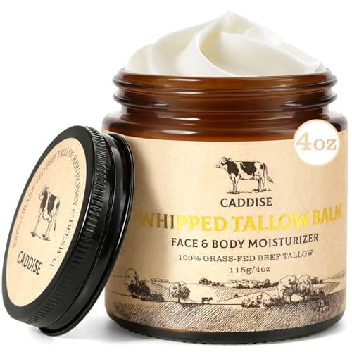 CADDISE Whipped Beef Tallow for Skin – 100% Grass-Fed Handmade Cream Moisturizer for Face & Body, Natural with Honey, Shea Butter, Jojoba Oil, Non-Greasy, Nourishing for Men, Women, Kids, 4 Oz - Image 1