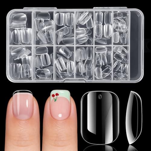 Ranrose 360Pcs Kids Press on Nails for Girls 9-12 years old - Pre-Shaped Clear Suqare Kid Nail Tips,Full Cover Soft Gel Fake Nail for Kids Nail Extensions,Birthday Family Activities,Parties - Image 1