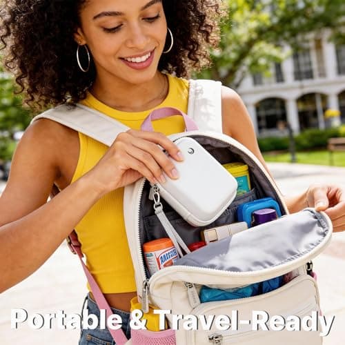 Comecase Hard Camera Case for KODAK PIXPRO FZ55 FZ45, Shockproof Digital Camera Bag with Accessory Mesh Pocket, Small Vlogging Camera Case, Portable Travel Carrying Pouch for All Ages, White - Thumbnail 6