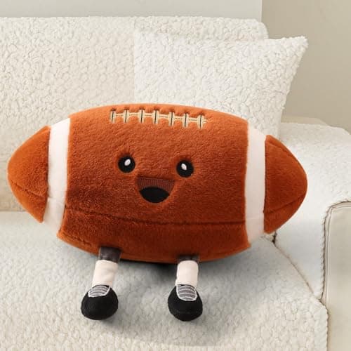 Stepxi Football Plush Pillow - Soft Rugby Sports Pillow Plush Football Stuffed Animal, Fun Football Gift for Teens & Sports Fans, Cool Room Decor - Image 1
