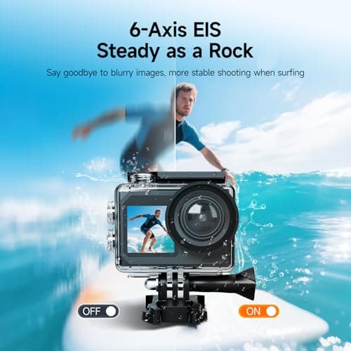 SVBONY SVGo2 4K30FPS Underwater Camera, EIS 2.0 Dual Touch-Screen Waterproof Camera Underwater, 50MP 5X Zoom, Remote Action Camera with Floating Selfie Stick, 2 Batteries for Snorkeling, Skiing - Thumbnail 4