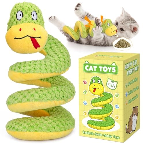 Retro Shaw Cat Toys, 11 in Realistic Catnip Snake Toy with Crinkle Sound Inside, Cat Nip Toys with SilverVine, Stuff Snake Interactive Snake Toy for Cats to Chew - Image 1