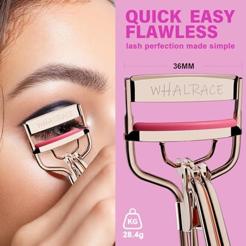 Eye Lash Curler with 6 Replacement Pads, Whalrace Eyelash Curlers Superior Curling Effect, Beautiful and Easy to Identify, Valentine's Day Gift for Her, Beauty Enthusiasts -Rose Gold Purple Red - Thumbnail 4