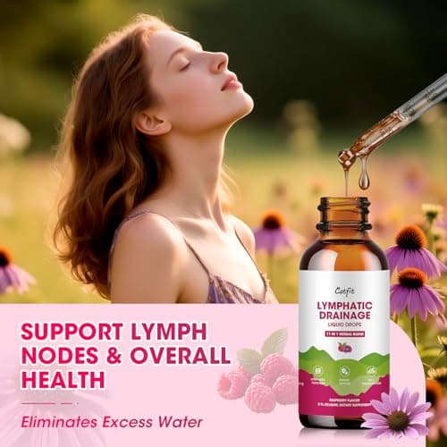 Lymphatic Drainage Supplements Drops for Immune, Lymph System Support, Cleanse & Detox, Liver Health with Echinacea,Elderberry,Cleavers Herb,Burdock, Calendula, Non-GMO, Raspberry Flavor, 2 Fl Oz - Thumbnail 4