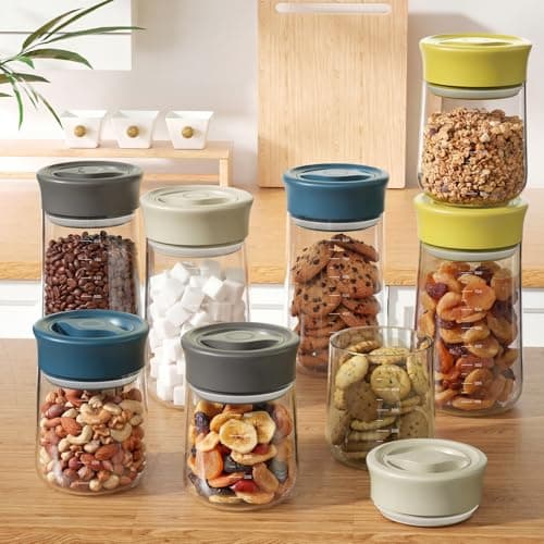 OURCABECUE 2026 Upgrade Wide Mouth Mason Jar 27 oz, 90° Rotating Lid Glass Storage Jar, Food Grade Overnight Oats & Yogurt Jar, Dry Snacks Candies jar - Thumbnail 5