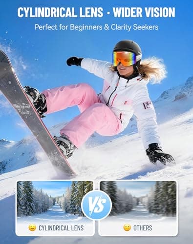 Innerking Ski Goggles Men Women- OTG Snow Snowboard Skiing Goggles HD28 Anti Fog Snow Sports Goggles- 100% UV400 Protection Snowboarding Goggles - Thumbnail 4