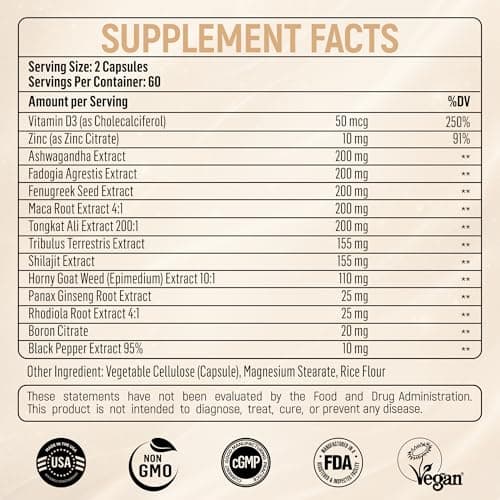 DR. SUNSHINE Forged Testosterone Booster for Men–14 in 1 Natural Male Strength with Shilajit, Ashwagandha,Tongkat Ali-Muscle Builder Testosterone Supplement for Men-2 Month (120 Capsules) - Thumbnail 3