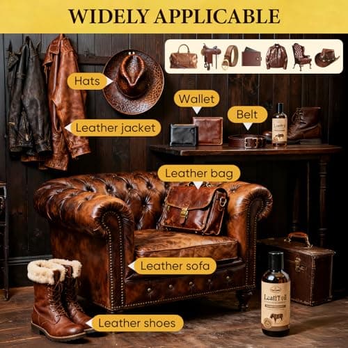 Awaydol Saddle Soap for Leather 3.52oz,3-in-1 Leather Cleaner & Conditioner to Soften,Protect Leathercraft with Horsehair Brush & Cloth,Leather Soap for Car Interior,Couch,Shoe,Purse,Boot,Bag & Saddle - Thumbnail 5