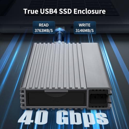 ZIKE ZikeDrive Z666 40Gbps M.2 NVMe SSD Enclosure USB 4.0 up to 3811MB/s Aluminum Case, Compatible with Thunderbolt 4 M.2 M-Key 2280, USB 4 USB 3.2 Gen2/Gen1 PCI-E Gen 4x4 Tool-Free Installation - Thumbnail 2