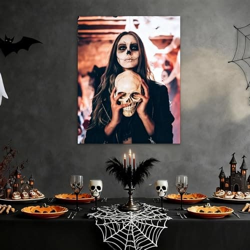 Halloween Custom Canvas Prints with Your Photos, Framed Canvas Wall Art Decorate Your Home, Halloween Interior Living Room, Bedroom and Party (8“ X 12") - Thumbnail 2
