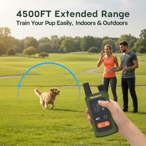 Skasii Dog Training Collar with Remote - 4500FT, IPX8, 0-150 Lbs, Dog Shock Collar with 4 Training Modes, Security Lock, Rechargeable e-Collar, Outside Use, for Small Medium Large Dogs, Green - Thumbnail 2