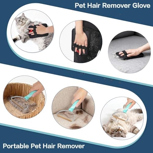 3 in 1 Carpet Rake for Pet Hair Removal, Reusable Pet Hair Remover Broom with 54" Adjustable Long Handle, Dog Cat Carpet Scraper Brush Tool Kit for Cleaning, Dog Fur Broom for Rugs, Mats, Couch - Thumbnail 4