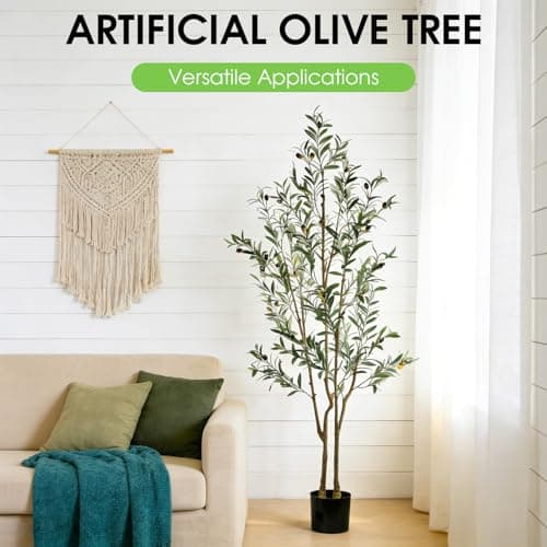 Lynadri 6ft Olive Trees Artificial Indoor 2in1, Fake Large Tall Olive Plant for Living Room Office Corner, Faux Big Decor Tree Plants Realistic Decorative with Pot - Thumbnail 2