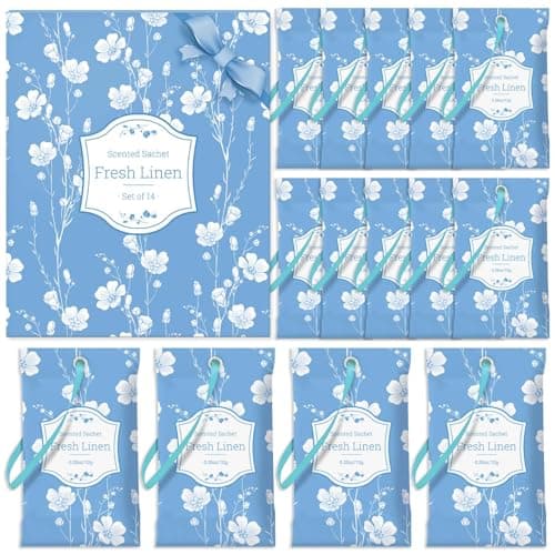 STRN Scented Sachets for Drawer and Closet, Linen Scented Long-Lasting Sachets, 14 Packs for Home Fragrance, Small Space Air Freshener for Wardrobes - Image 1