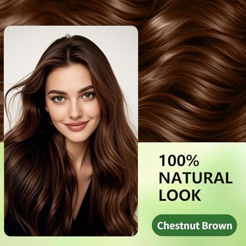 OLV Hair Dye Shampoo 3 in 1, Hair Color Shampoo for Gray Hair 500ML Ammonia-Free Instant Hair Dye Shampoo for Men & Women, Natural Color, Lasts 30 Days (16.9fl.oz/Chestnut Brown) - Thumbnail 2