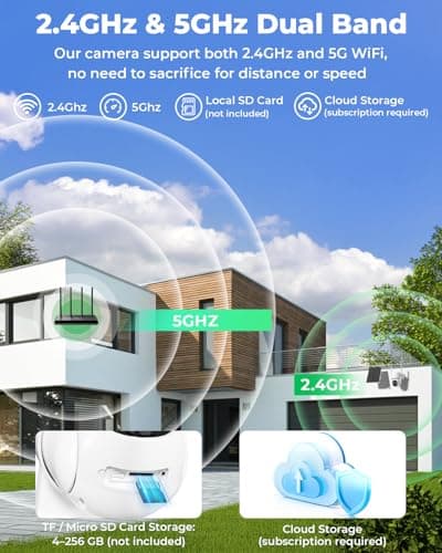 Noaheye Solar Security Cameras Wireless Outdoor, 5G&2.4GHz Cameras for Home Security, 2K Solar Outdoor Camera, Color Night Vision, AI Human Detection, 2-Way Talk, Siren Alarms (2-Pack) - Thumbnail 3