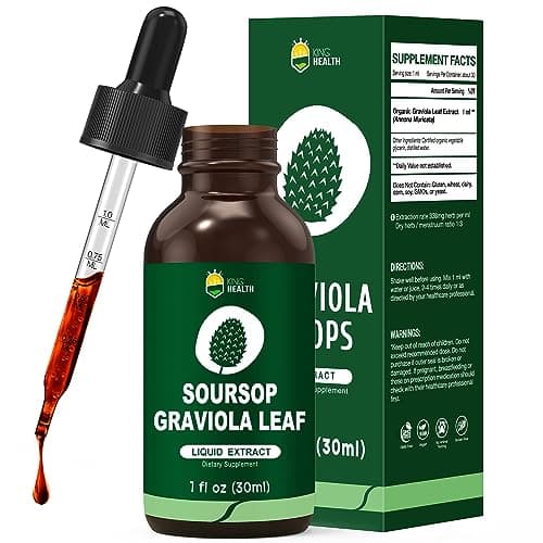 Organic Soursop Graviola Leaf Extract Liquid Drops | Soursop Bitters Liquid | GMP Certified | Vegan, Non-GMO, Gluten Free | Immune Support | 1 Fl Oz - Image 1