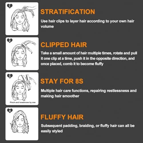 JINRI Hair Iron, Hair Brush, Pumped-Up Volume, Adjustable Temp, 360 ° Tail Rotation, Lasting Volume, for Short Or Thin Hair, Dual Voltage (100-240V), Volumizing Hair Iron, Blue, 1.38 inch - Thumbnail 3