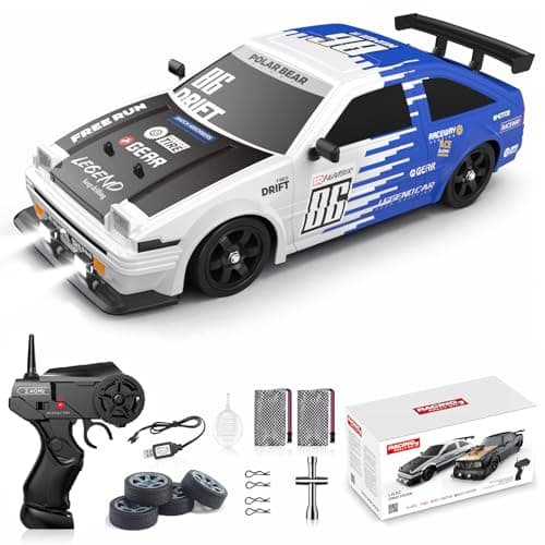 Desdoni RC Drift Car Remote Control Car 2.4ghz 1/16 Scale 4WD High Speed RC Cars Vehicle with LED Lights Two Batteries and Drifting Tire Racing Sport Toy for Adults Boys Girls Kids Gift - Image 1
