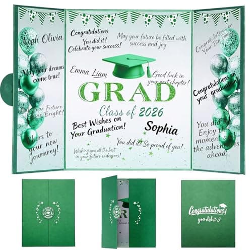 lipmo Green Graduation Party Decorations Class of 2026 - Extra Large 22" x 14" Graduation Guest Book to Sign Signature Board for Graduation Gifts Congrats Grad Party Favors Supplies Decor Keepsake - Image 1