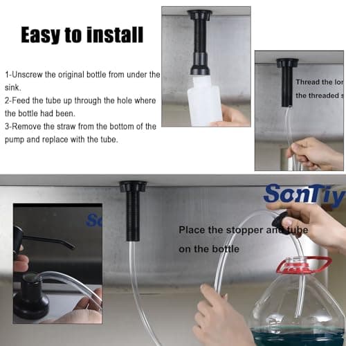 Sink Soap Dispenser Extension Tube Kit with Upgraded Check Valve, 47" Under Counter Soap Dispenser Tube for Kitchen Sink, Fit Most Soap Containers, Strong Suction, No More Tiny Bottle Daily Refills - Thumbnail 6