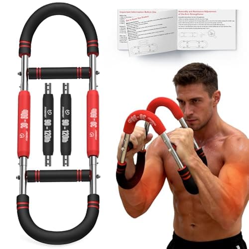 FitBeast Twister Arm Trainer, 4 Progressive Resistance Levels (30-120 lbs), 4-Spring Adjustable Arm & Chest Workout Equipment, Upper Body Strength Training Equipment for Home Gym (Red) - Image 1