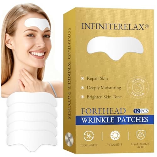 InfiniteRelax 12Pcs Forehead Wrinkle Patches for Women, Hydrolyzed | Collagen | Vitamin E | Aloe Vera to Reduce Wrinkles Forehead Wrinkles Treatment Overnight (White) - Image 1