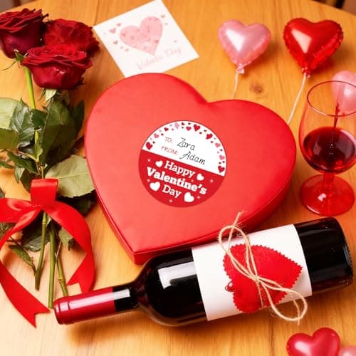Happy Valentine's Day Stickers 72 PCS Valentines Day Gift Stickers,2 Inch Heart Decorative Label Sticker for Envelope Seal Card Valentines Party Gift Decoration - Thumbnail 5