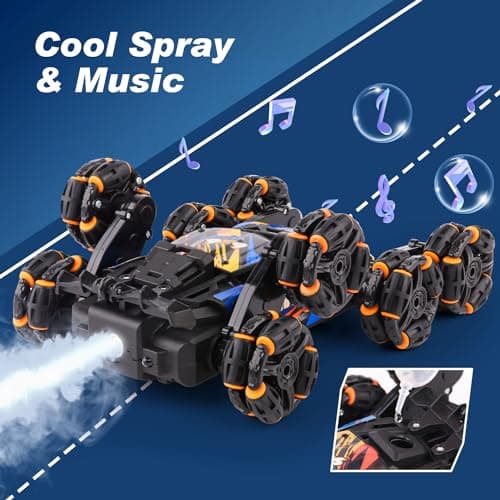 NEXBOX Cool 8 Wheels Hand Controlled rc Stunt Car Toys, Gesture Sensing Remote Control Cars for Boys Age 6 7 8-12 13 14 Year Old, Birthday Gifts Ideas for Kids - Thumbnail 3