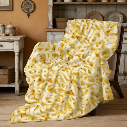 Sofevaim Ramen Noodles Blanket Realistic Food Blanket, Funny Birthday Gifts for Kids, Funny Throw Blanket for Couch Sofa Bed, Food Ramen Gifts 60" X 50" - Image 1