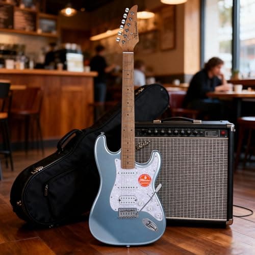 Bullstar Solid Body Electric Guitar Beginner Kit -39in Metal Electric Beginner Guitar Kits for Adults with Guitar Picks, Strap, Strings, Amp, Case, Metallic Finish, Guitarra Electrica(Blue) - Thumbnail 5