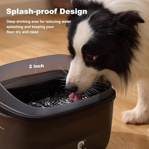 HOLAPAW Dog Water Fountain for Large Dogs, 2.1Gal/8L Dog Water Bowl Dispenser, No Spill Automatic Pet Water Fountain for Dogs Cats Multiple Pets with Ultra Quiet Pump, 3 Filter Replacement, Black - Thumbnail 6