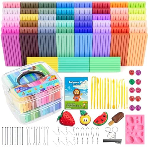 CiaraQ Polymer Clay Starter kit, Oven Bake Modeling Clay with Sculpting Tools, 51 Colors, 2.84 lbs - Image 1