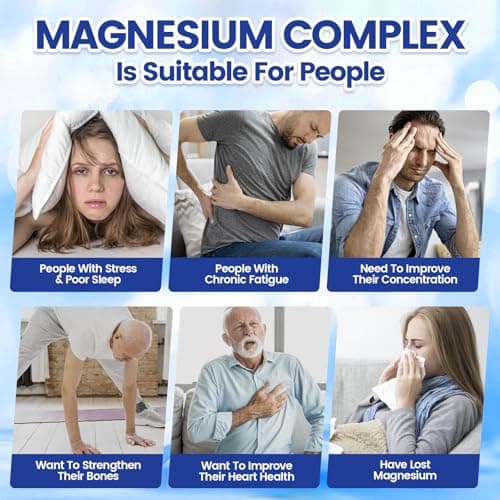 8 Forms Magnesium Complex – Maximum Absorption 1000mg Formula – Supports Healthy Muscles, Bones, Nerves & Overall Body Functions – Premium Non-GMO Supplement, 90 Capsules - Thumbnail 4