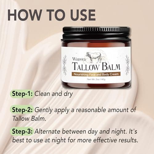 ANGELYCIA Beef Tallow for Skin | 100% Grass Fed Handmade Tallow Face Moisturizer | Face & Body | Whipped Moisturizer | 100% Natural Tallow Balm | No Parabens | Sensitive & Dry Skin, Eczema, Psoriasis - Thumbnail 3