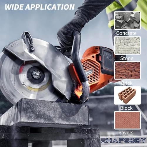 RHAPSODY 7Inch Diamond Saw Blade 2pcs,Continuous Turbo Rim General Purpose Blade Dry/Wet Cutting Concrete,Masonry, Brick, Block,Stone,Paver 7/8"-5/8" Arbor - Thumbnail 3
